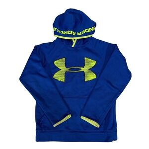Under Armour Youth Hoodie Blue Neon Logo Size Medium